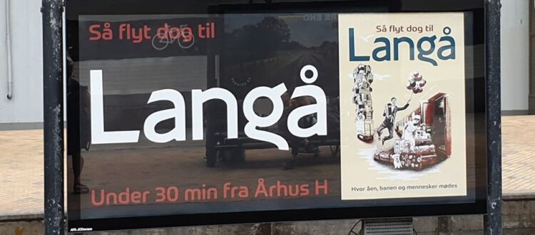Plakater til bosætningskampagne for Langå